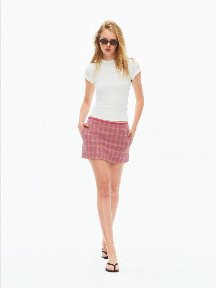 Retro Check Print Irregular Skirt【s0000015919】