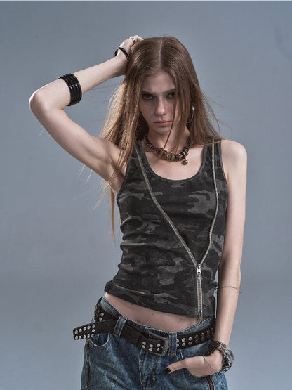 Camouflage Black Stretch Vest【s0000016642】