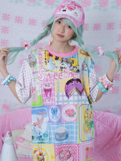 Cake Dessert Printed Loose T Shirt【s0000017455】