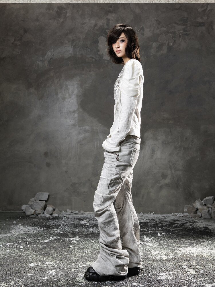 Double Waist Scimitar Stacked Sweatpants【s0000015959】