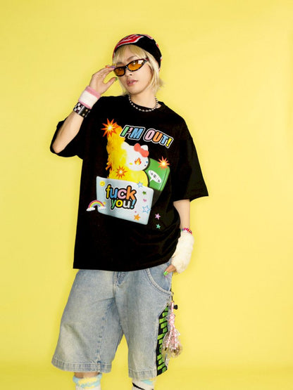 Streetwear loose cotton T-shirt【s0000013171】