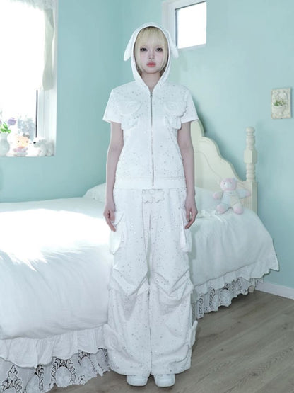 Hot Rhinestone White Vest Jacket【s0000012334】