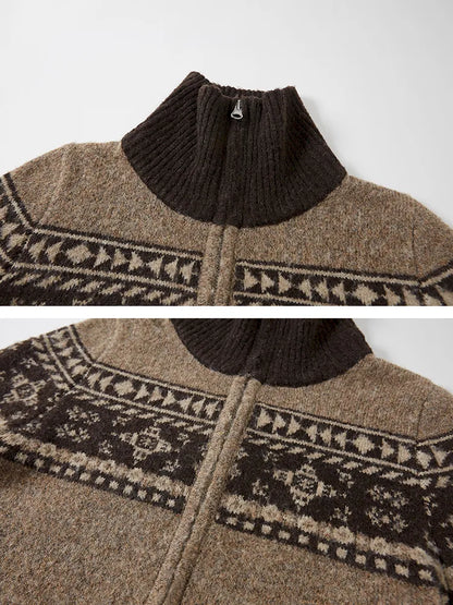 Fairy Island Jacquard Long Sleeve Knit Cardigan【s0000014073】