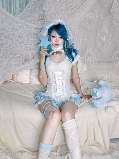 Tie-back tank top/short-sleeved shirt【s0000012692】