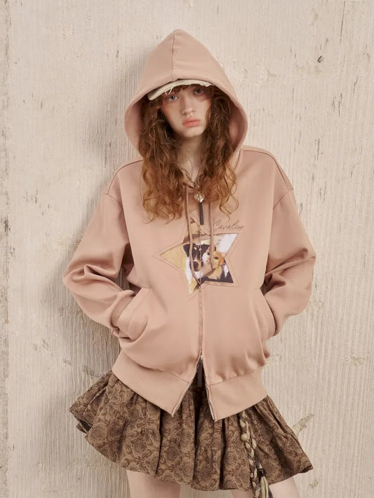Oversized Long-Sleeve Zipper Hoodie Jacket【s0000014049】