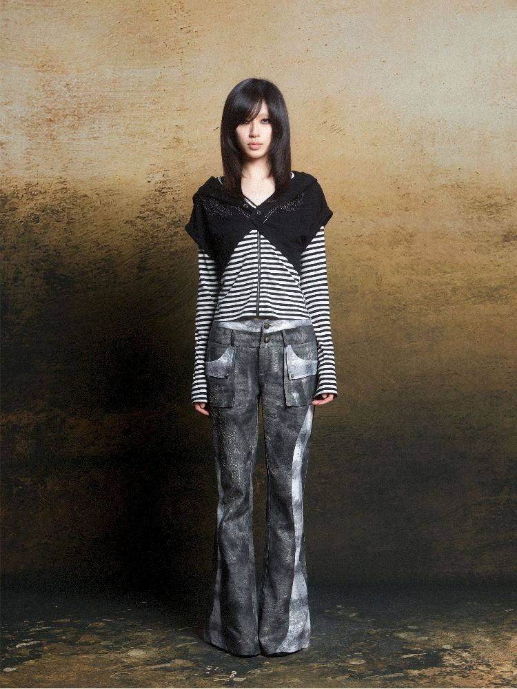 Colorblocking Plaid Splicing Micro Pants【s0000011813】