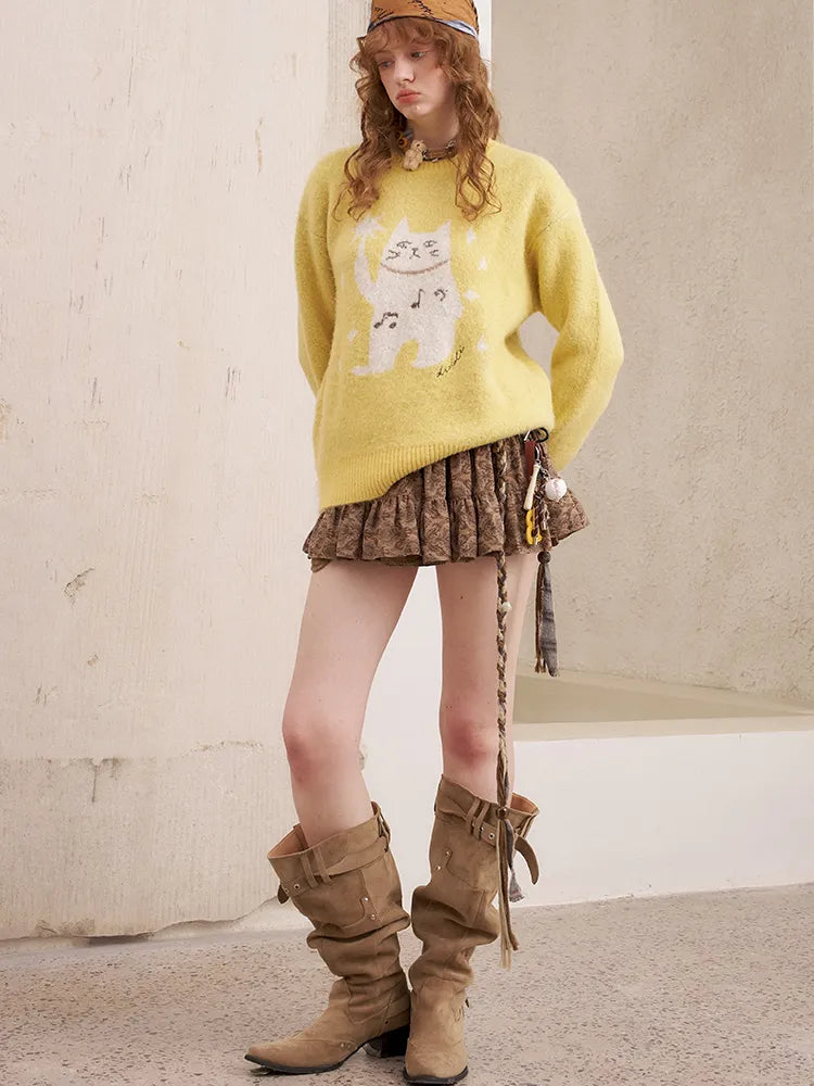 Relaxed-Fit Soft Pullover Knit Sweater【s0000014054】