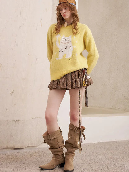 Relaxed-Fit Soft Pullover Knit Sweater【s0000014054】