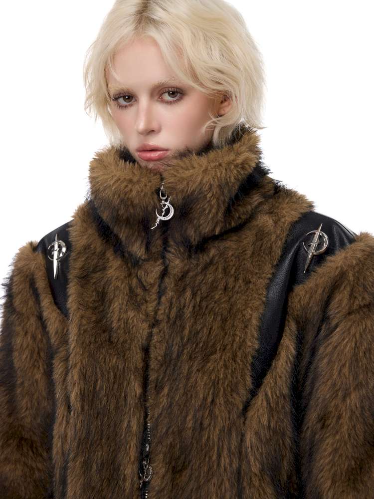 Electric Moon Stitching Fur Jacket【s0000015138】