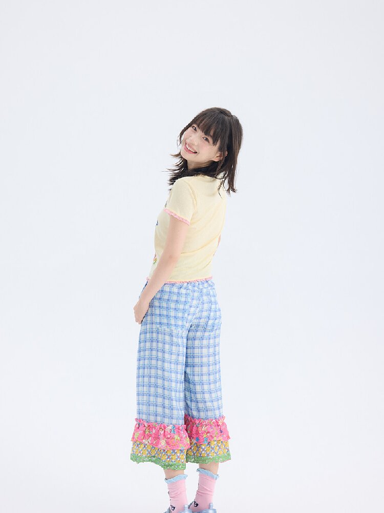 Star Angel Print Lace Short Sleeve Tee【s0000017696】