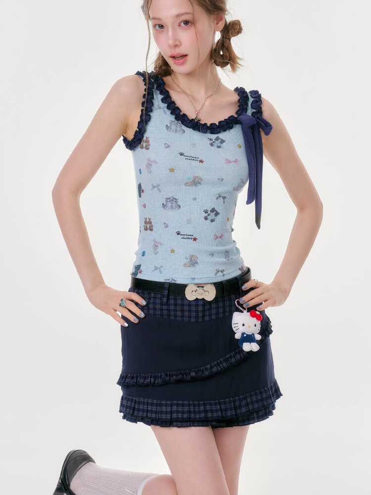 Printed Fungus Slim Camisole Top【s0000016622】