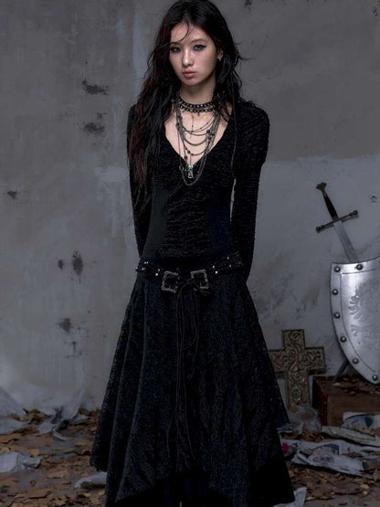 Lace Slimming Patchwork Knit Dress【s0000014467】