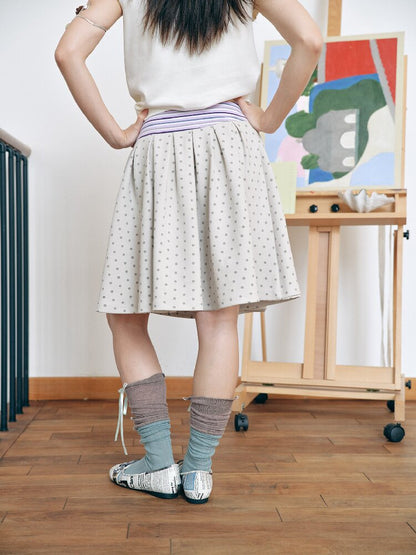 Minimalist Pleated Colorblock Skirt【s0000018718】