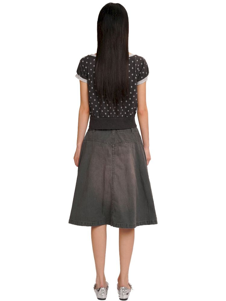 Double zipper one shoulder short sleeve t-shirt【s0000013430】