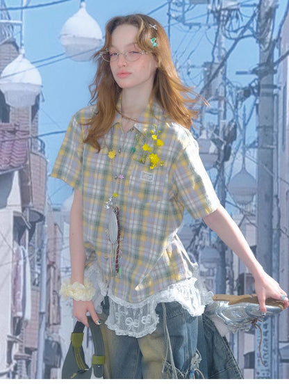 Plaid Short Sleeve Shirt【s0000012232】