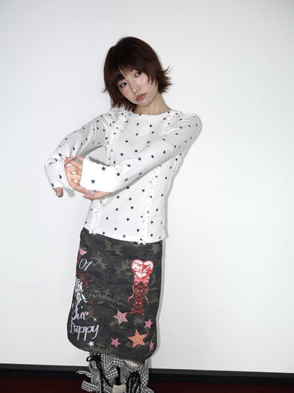 Star Cotton Overfinger Top【s0000018660】