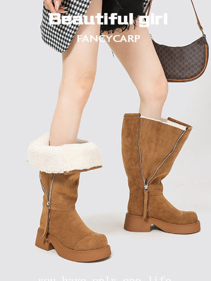 Matte Lambswool Winter Snow Boots【s0000015720】