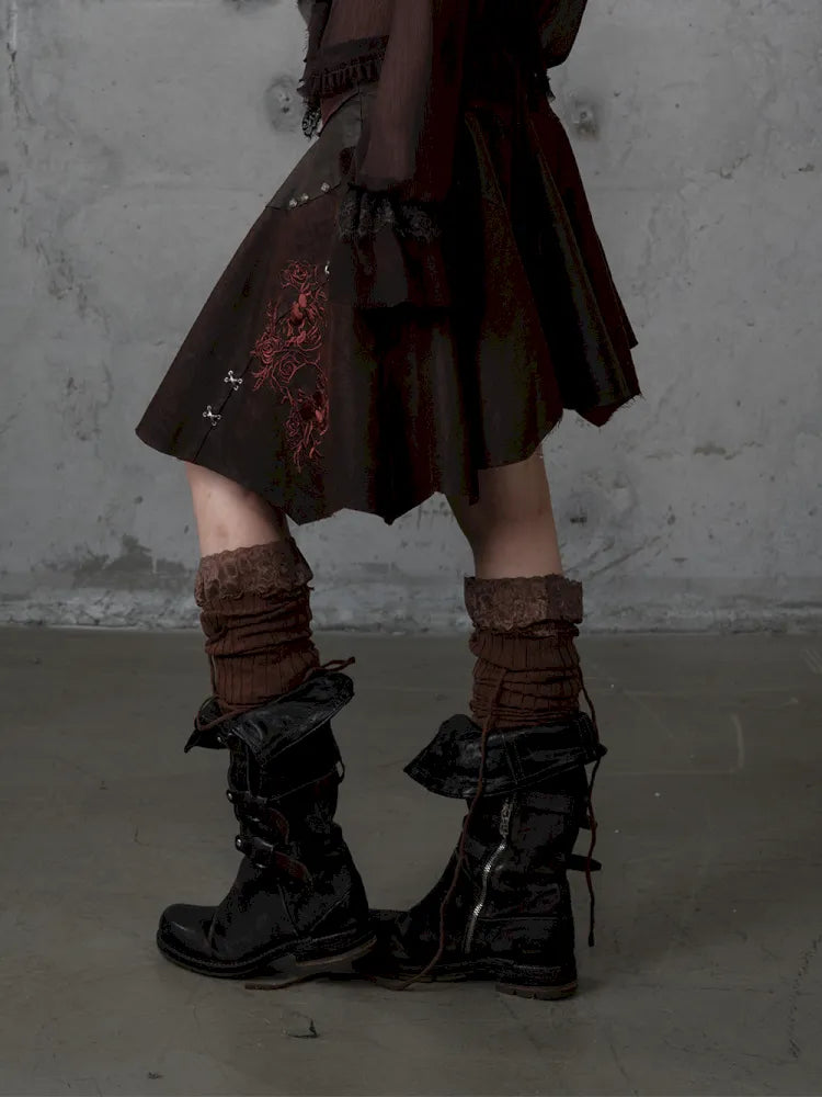 Asymmetrical Suede Skirt【s0000014111】