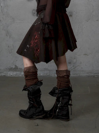 Asymmetrical Suede Skirt【s0000014111】