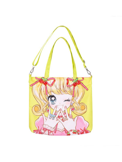 Girl Illustration Pattern Crossbody Handbag【s0000012347】