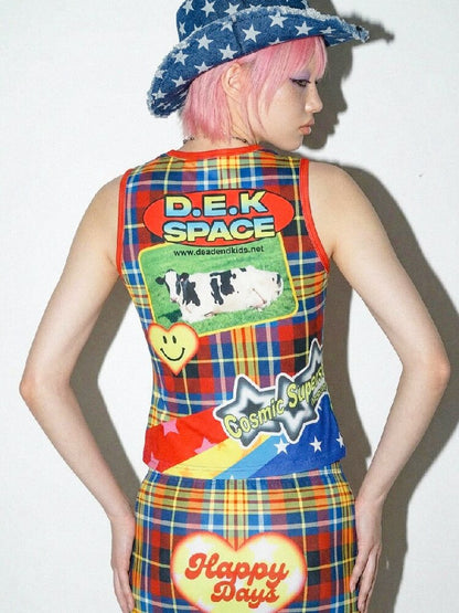 American Print Stretch Slim Vest【s0000016698】