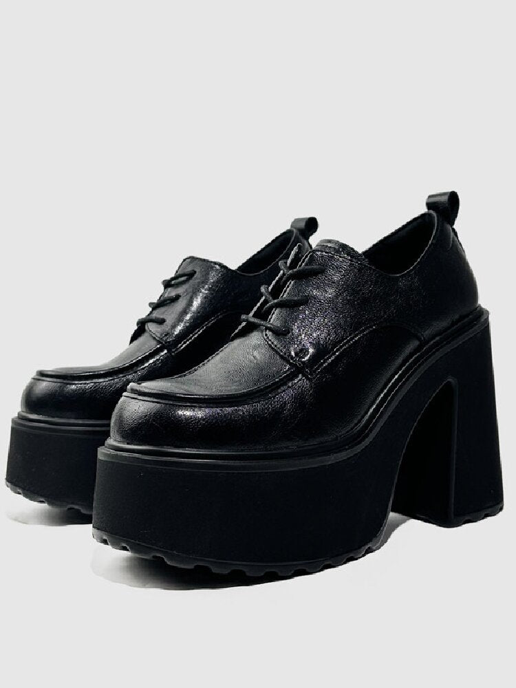 Y2K Thick Soled Punk Leather Shoes【s0000015717】