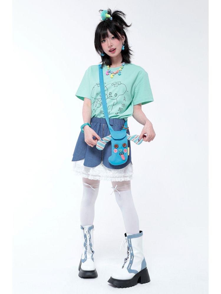 Blue Crossbody Mini Cell Phone Dog Cloth Bag【s0000006570】