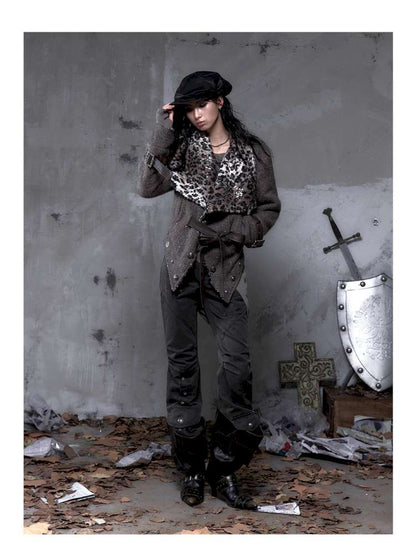 Slightly Flared Suede Casual Pants【s0000014480】