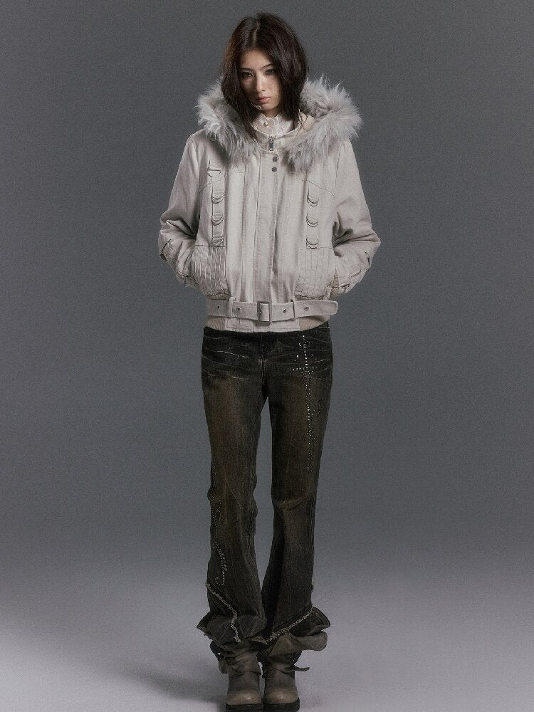 Riveted Distressed Dirty Dye Denim Pants【s0000019246】