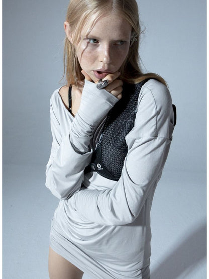 Drawstring One Shoulder T-Shirt【s0000011277】