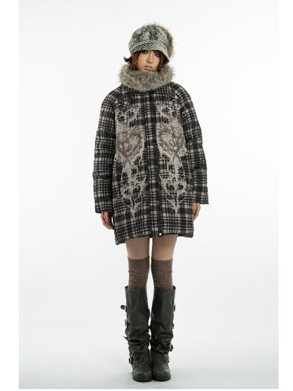 Retro Plaid Bear Love Down Jacket【s0000018077】