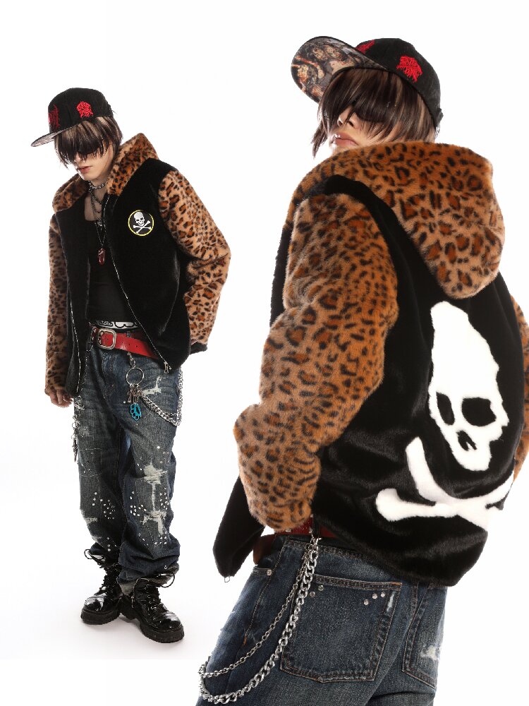 Dark Punk Leopard Skull Coat【s0000019280】