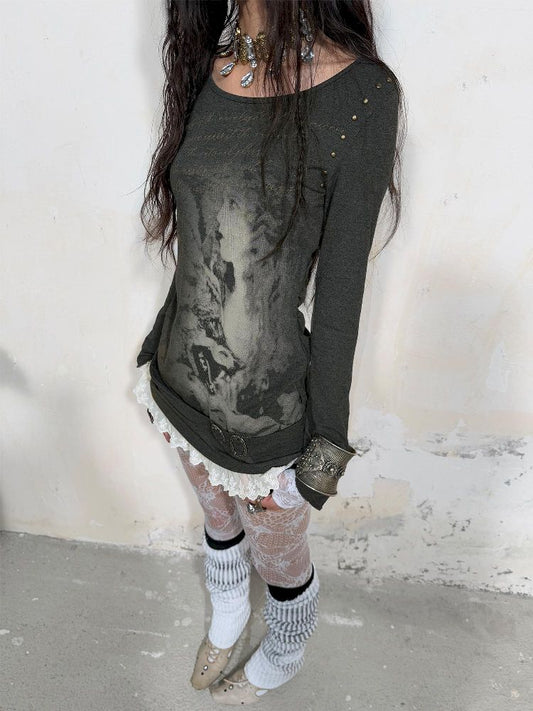 레이스 긴 슬리브 하단 상단 [S0000011275]