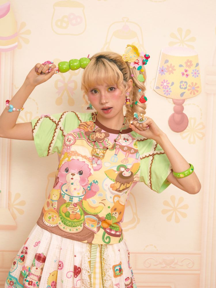 Patchwork Color Collision Neck T-Shirt【s0000013347】