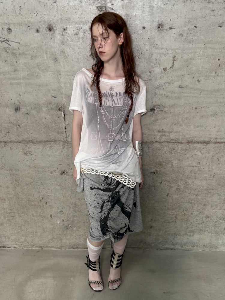 Drawstring Denim Girl Print T-Shirt【s0000012712】
