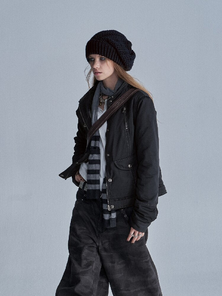 Metallic Black Quilted Jacket【s0000019089】