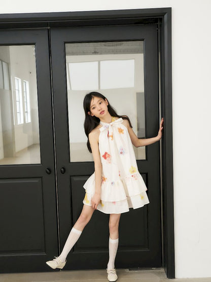 Bow Tie Hanging Neck Dress【s0000011956】