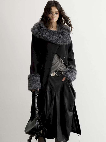 Diagonal Collar Waist Woolen Coat【s0000015197】