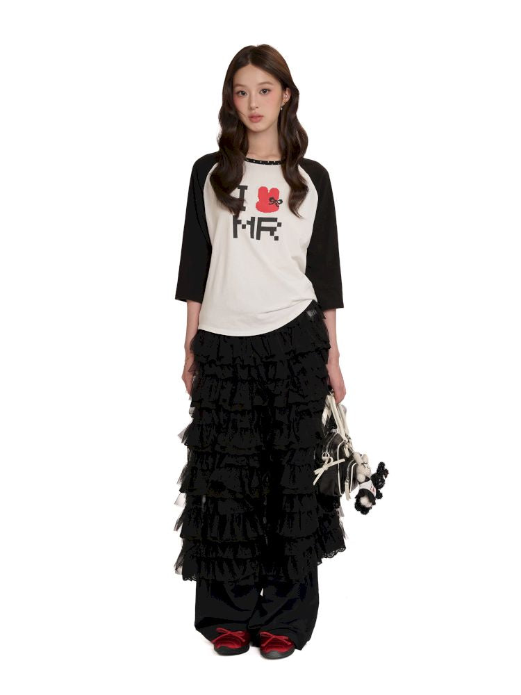 Lightweight cake-style midi skirt【s0000012568】