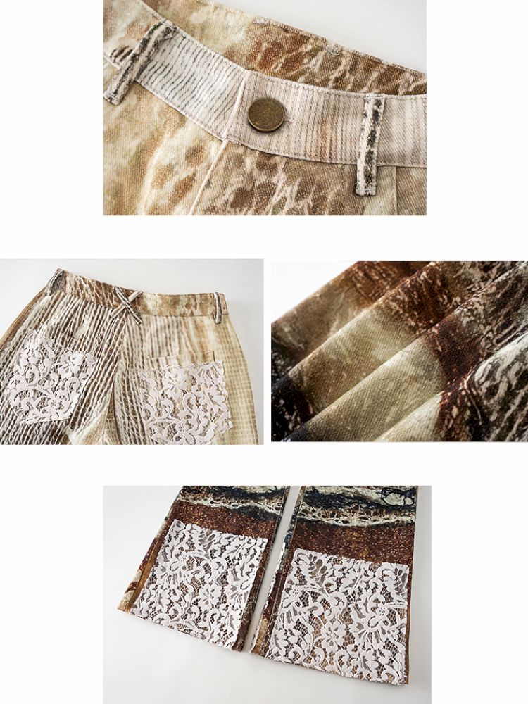 Spider Web Aged Splicing Micro Pants【s0000012469】