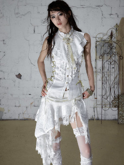Medieval Ruffled Halter Camisole Top【s0000017235】