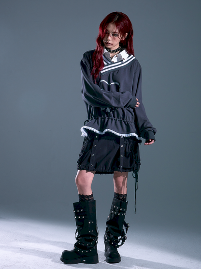 Drawstring Oversized Hoodie Top【s0000013912】