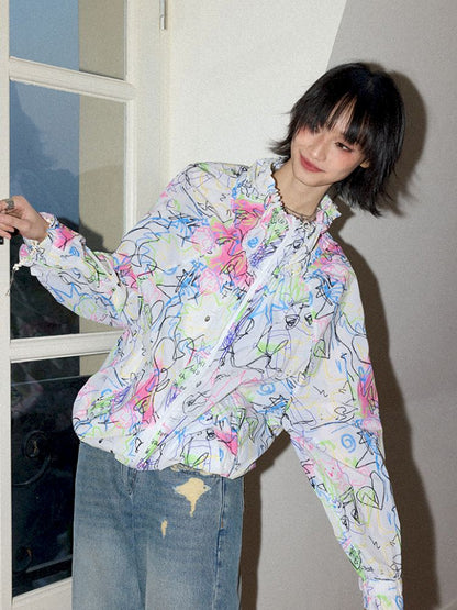 Graffiti Pod Collar Sunbrella Jacket【s0000012418】