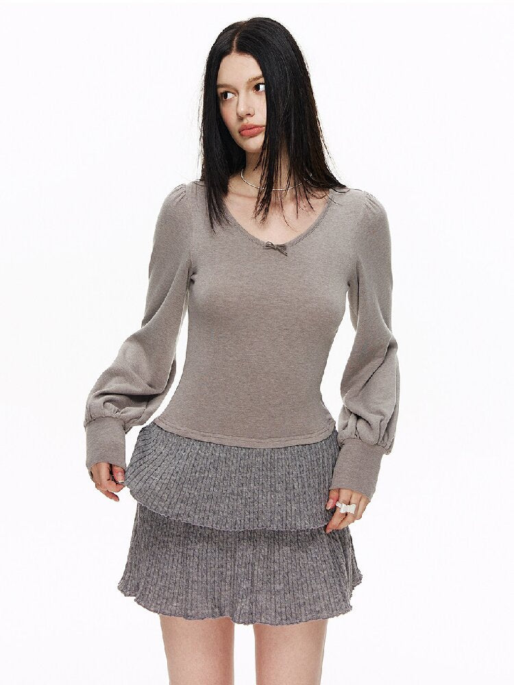 Lantern Patchwork Knitted Skirt【s0000015882】