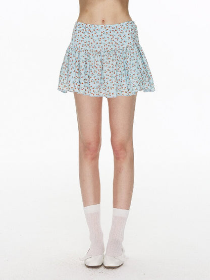 Floral Print High Waist A-line Skirt【s0000015861】