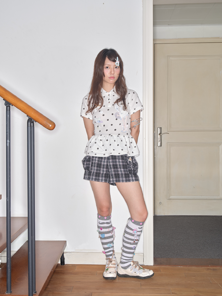 Dreamy Vibe Polo Neck Short Sleeve Top【s0000018714】
