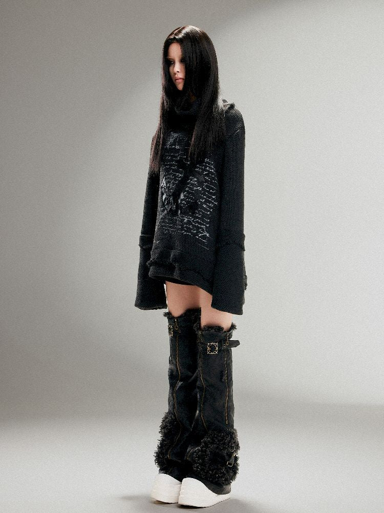 High Neck Fringe Sweater【s0000011259】