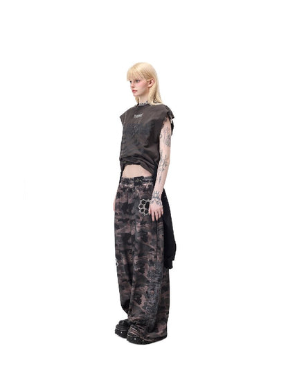 Thorn Print Patchwork Tank Top【s0000017717】