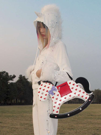 Horse Unicorn Velvet Diamond Coat【s0000015377】