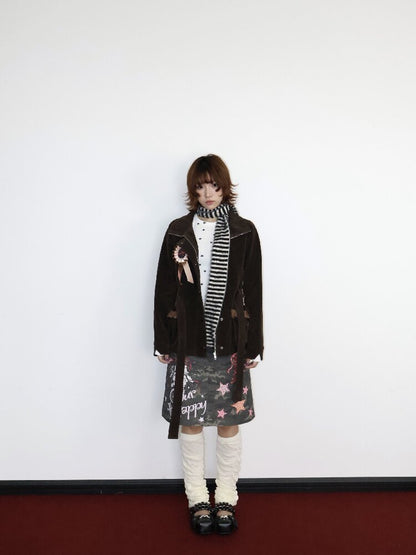 Vintage Badge Suede Patchwork Jacket【s0000018668】